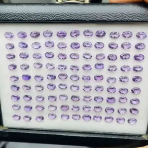 Ametyste naturelle taille ovale, qualité AAA, lustre exceptionnel, haute clarté, 6x4mm, 67,05 carats, certifiée, pierres brutes, prix abordable - Product Image 5