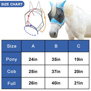 Produits d'équitation de qualité supérieure, masque anti-mouches confortable avec longue protection nasale, prix de gros, masque anti-mouches pour chevaux - Product Image 5