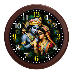 Reloj de Pared Personalizado con Diseño Religioso de Radha Krishna, con Impresión para Decoración de Sala de Estar y Templo, para el Día de San Valentín y el Día de la Madre - Product Image 1