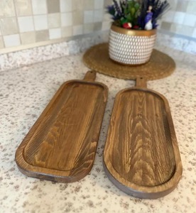 Plateau en bois artisanal de fabrication indienne, parfait pour la présentation des aliments et les cadeaux, disponible au prix d'usine - Product Image 3