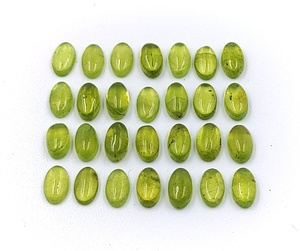 Cabochons ovales en Vessonite verte naturelle de qualité AAA, 5*3 mm, 6*4 mm, pierres de guérison en Vessonite verte pour la fabrication de bijoux - Product Image 4