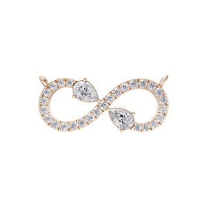 Pendentif Aarinya en diamant de laboratoire plaqué or 9 carats, coupe poire, forme infini, avec halo en or et diamants, pour mariage et mangalsutra - Product Image 2