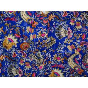 Edredón Kantha Bangali Vintage, Hecho a Mano en India, Reversible, de Patchwork, Cómodo, de Alta Calidad, 100% Algodón - Product Image 2