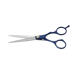 Ciseaux de barbier professionnels en acier japonais bleu avec logo personnalisé, ciseaux à cheveux - Product Image 2