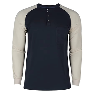 T-shirts Henley à manches courtes pour hommes avec logo personnalisé, nouvelle collection 2026, 100% coton tricoté, respirant, écologique, haute qualité - Product Image 3