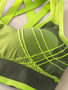 Women's Seamless Activewear <b>Top</b> | Ribbed Band <b>Cross</b> Back Fitness Crop Bra | Padded High Elasticity Athletic Undershirt - Product Image 4