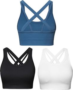 Soutien-gorge de sport court pour femme 2025, grande taille, écologique, respirant, maintien élevé, séchage rapide, en nylon, couleur unie, pour yoga et course à pied - Product Image 6