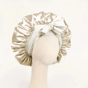 Gorro de satén sedoso ajustable con lazo, turbante ancho para mujer, gorro de ducha posparto, gorro de belleza para dormir, gorro grande de maternidad - Product Image 2