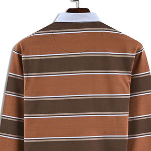 Camiseta de Rugby para Hombre al por Mayor, 100% Poliéster, Manga Corta, Diseño a Rayas, Impresión por Transferencia de Calor, Números de Equipo - Product Image 5