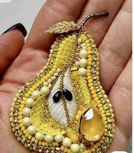Floral Embroidery Beaded Brooch Handcrafted Luxury Bag and <b>Hat</b> Accessory - Product Image 4