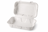 Boîte alimentaire jetable robuste de 580 ml avec couvercle à charnière sécurisé, pour la restauration rapide, les restaurants et les services de traiteur, 9x6 pouces