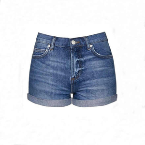 Pantalones cortos de mezclilla rasgados de cintura alta para hombre Le3no, estilo casual con botones, 100% algodón tejido, pantalones cortos de mezclilla para hombre - Product Image 3