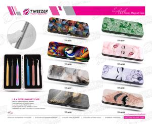 Herramientas de injerto de suministro de pestañas personalizadas de calidad superior Pinzas de extensión de pestañas de acero inoxidable con punta puntiaguda y etiqueta privada - Product Image 5