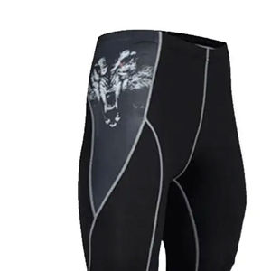 Ensemble de compression noir, manches longues, col rond, impression par sublimation, séchage rapide, spandex, polyester, vêtements de yoga - Product Image 4