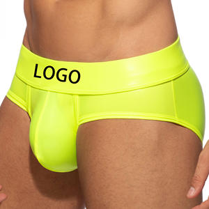 U Convex Large Pouch Men Thongs Glossy Patent <b>Leather</b> Precision Double Sewing Swimwear G-<b>String</b> Thong Panties Men's Underwear - Product Image 1