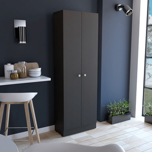 Armadio a Doppia Porta Dakari Multistorage con Cinque Ripiani Neri per Deposito, Negozio Online e Garage - Product Image 1