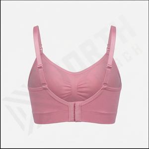 Soutien-gorge de sport de fitness respirant et confortable pour femmes soutien-gorge de couleur unie plissé bustier tubulaire avec bretelles colorées - Product Image 3