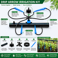 Système d'irrigation goutte à goutte agricole pour serre, avec tuyau de compensation de pression en plastique 2L 4L 8L et goutteur fléché économiseur d'eau