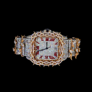 Reloj de Lujo Unisex al por Mayor, de Aleación y Acero Inoxidable Cuadrado, con Diamantes VVS, Totalmente Adornado, Estilo Hip Hop, Esfera de Cristal de Zafiro, el Mejor - Product Image 1