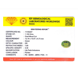 Loose 5.8 Carat Emerald Cut Peridot Gemstone-Faceted Oval Shape for Fine Jewelry - Product Image 4