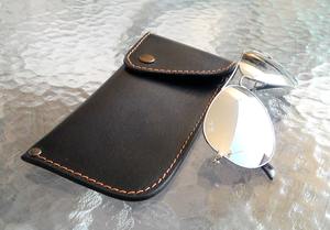 Luxury Genuine Leather <b>Glasses</b> <b>Case</b> Soft Cowhide Pouch <b>Slim</b> Handmade Travel Reading Spectacles Protector Bag LGC-0135 - Product Image 3