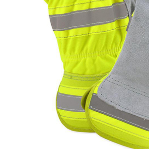 Guantes de Trabajo de Cuero con Puño a Rayas Púrpuras, Resistentes a la Abrasión, Antideslizantes en las Puntas de los Dedos, Resistentes a Impactos, Transpirables, Guantes de Seguridad - Product Image 5