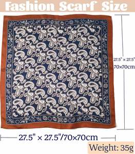 Nouveau Foulard Carré de Luxe en Soie Satinée Imprimée pour Femme, Élégant et Tendance, Idéal pour la Tête, les Cheveux ou le Cou - Product Image 3