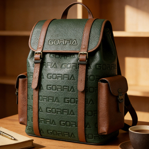 Custom Men's Designer Laptop <b>Backpack</b> PU Leather, <b>Large</b> <b>Capacity</b> Zipper Closure Outdoor Student Bag - Product Image 4