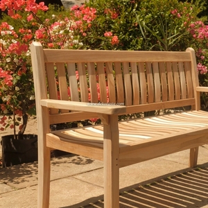 Banc de jardin portable en bois de teck massif naturel moderne, tissé en corde de papier - Durable et écologique - Product Image 4