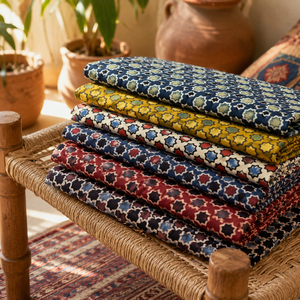 Jaipur Moda Fashion Boutique Premium Cotton Hand Block Printed Paisley Pattern Traditional Indian Dress Sari <b>Fabric</b> <b>Medium</b> - Product Image 3