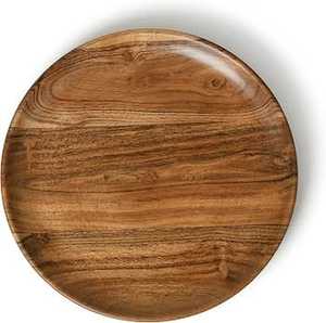 Planche de service ronde en bois d'acacia naturel, plateau de service alimentaire en bois, planche à charcuterie, plateau à fromage, assiette de dîner, cuisine - Product Image 1
