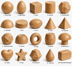 Formas de Madera sin Acabado para Manualidades, Piezas de Madera para Pintar, Modelar, Juguetes, Decoración del Hogar, Adornos y Proyectos Creativos - Product Image 1