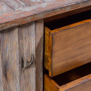 Modern <b>Rustic</b> Solid Wood Sideboard Textured Vertical Panel Storage <b>Cabinet</b> Industrial Living Room Console Buffet Furniture - Product Image 4