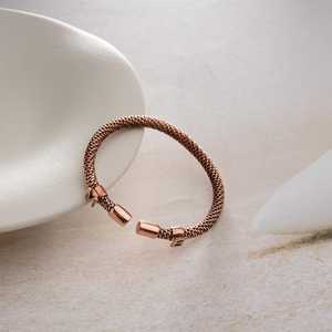 Modern <b>Copper</b> Mesh Cuff Bracelet Handcrafted Open <b>Bangle</b> Minimalist Statement Jewelry Adjustable Artisan Wrist Accessory Gift - Product Image 5
