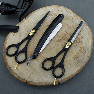 Professional Hair Grooming <b>Kit</b> with Precision Cutting Shears Texturizing Scissors <b>Straight</b> <b>Razor</b> and Storage Case for Men - Product Image 6
