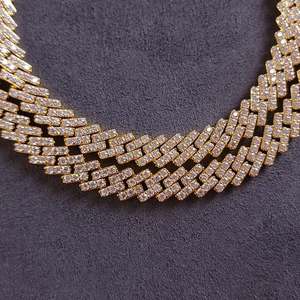 สร้อยคอคิวบันเพชรโมอิสซาไนต์เงินแท้ 925 ชุบทอง 8 มม. ทรงเหลี่ยมเจียระไนแบบบริลเลียนท์ สไตล์ฮิปฮอป เครื่องประดับสำหรับทุกเพศ เหมาะสำหรับงานปาร์ตี้ ของขวัญ - Product Image 2