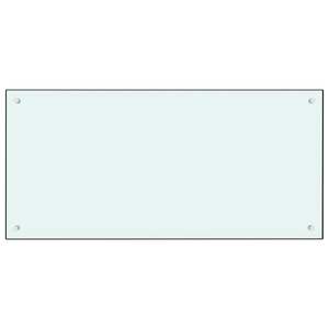 Revêtement mural de cuisine en verre trempé blanc 39,4 x 19,7 po - Product Image 2