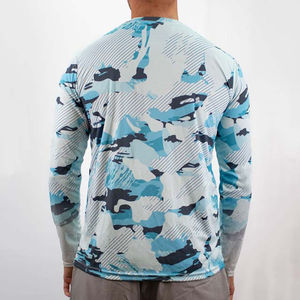 Chemises de pêche personnalisées imprimées par sublimation, col montant, protection UPF 50, manches longues, imperméables, séchage rapide, coupe-vent - Product Image 2