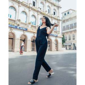 Combinaison pour femme bleu royal non extensible à taille haute, respirante, style streetwear, taille XS - Product Image 6