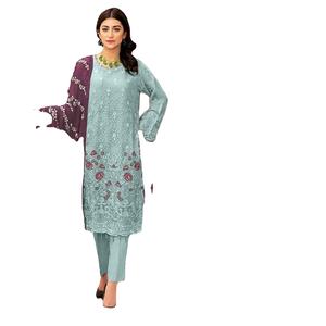 Nuevo traje pakistaní con bordado de Georgette cosido a mano Stanton Bottom Organza bordado Dupatta para la colección de ropa de fiesta - Product Image 3