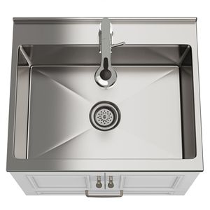Mobile Lavanderia Bianco Cardinal da 28 Pollici con Rubinetto e Lavello in Acciaio Inox, Elettrodomestico Premium - Product Image 2