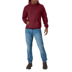 Sudadera con Capucha Color Granate para Hombre, Corte Regular, Felpa de Algodón, Estilo Casual para Otoño, con Bolsillo Delantero y Capucha con Cordón Ajustable - Product Image 1