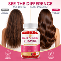 Gomitas de Biotina para el Cabello al por Mayor OEM, Vitaminas para el Crecimiento del Cabello de Marca Privada, Gomitas de Colágeno para Cabello, Piel y Uñas, Suplemento Vegano