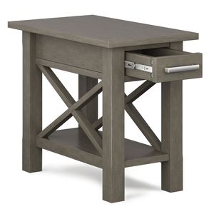 Kitchener Farmhouse Grey Narrow <b>Side</b> Table Elegant Nightstand - Product Image 5
