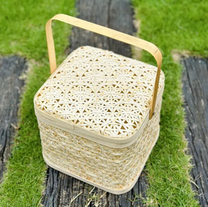 Vente chaude bambou Bliss paniers naturels Style de stockage classique de haute qualité pour cadeaux et pique-niques exportation directe du Vietnam - Product Image 4