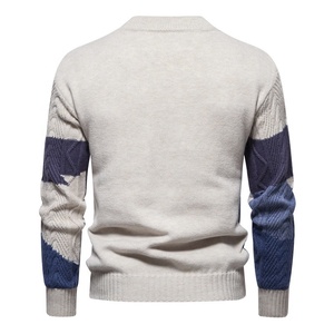 Men's Knitted <b>Pullover</b> <b>Sweater</b> Striped Cable Knit Winter Thick Acrylic Full Sleeve Crew Neck 2026 - Product Image 2
