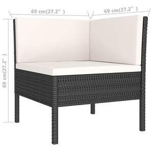 Ensemble de salon de jardin en rotin PE noir, design modulaire standard - Product Image 6