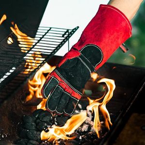 Customized Leather <b>Heat</b> Resistant Safety Welding Gloves Durable Anti <b>Heat</b> Protection Straight Safety Cuff Work Wear Heavy Duty - Product Image 4