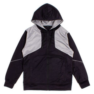 Unisex Hooded Tracksuit <b>Jacket</b> Color Blocking Full Length Zipper Fly Side Pockets Casual Autumn Wear 100% Polyester - Product Image 4