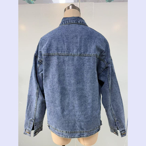 Women's Winter Bomber <b>Jacket</b> Eco-Friendly High Street Style Short Relaxed Fit 100% Cotton <b>Denim</b> - Product Image 6